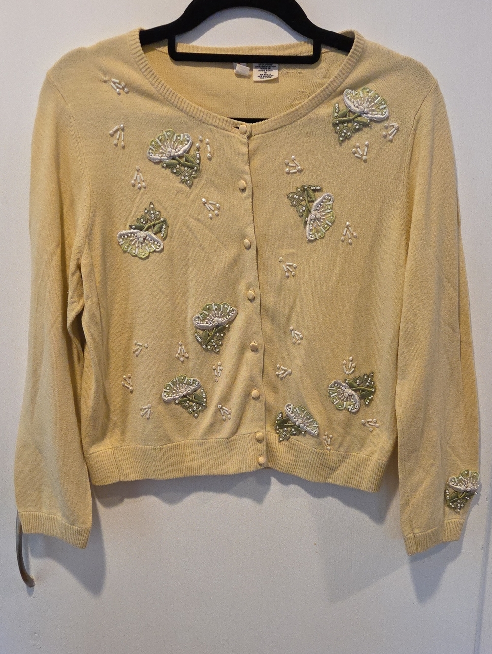 Anthropologie Moth Applique and Bead Embellished Cardigan M